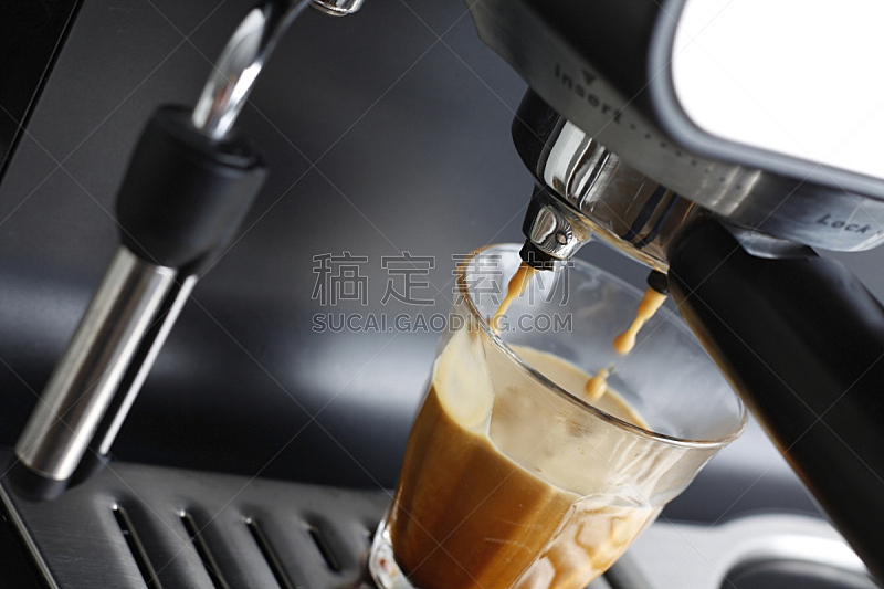 咖啡,高压蒸汽咖啡机,杯,选择对焦,咖啡馆,咖啡店,水平画幅,无人,浓咖啡,饮料