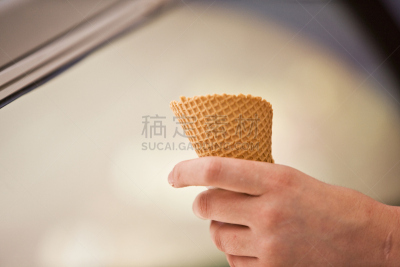 冰淇淋蛋卷,白昼,人,部分,空的,一个人,食品,图像,拿着,手
