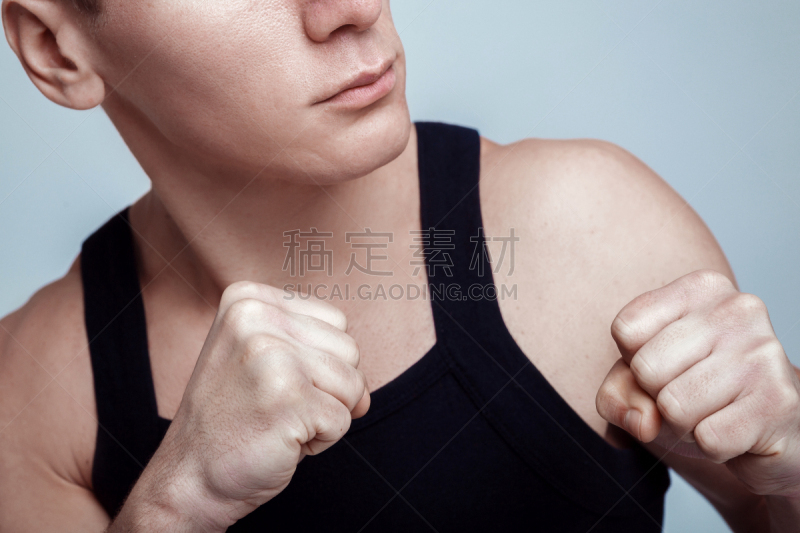 男性,拳头,运动竞赛,培训课,青年人,白色,运动,健身房,生气