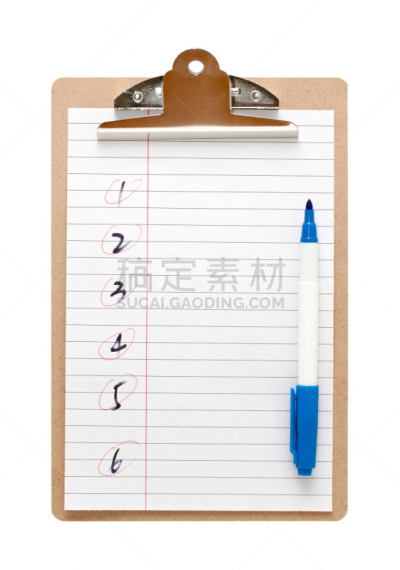 分离着色,空白的,笔记本,白色背景,背景分离,写字板,垂直画幅,留白,办公用品,金属夹