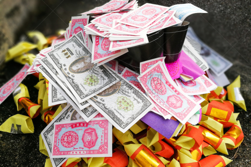 道教,传统,黄金,纸,清明节,家谱,墓地,熏香,死的,天堂