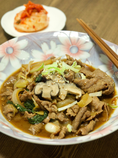 韩式烧牛肉,韩国食物,米果,米饼,韩语,日本料理,筷子,垂直画幅,形状,无人