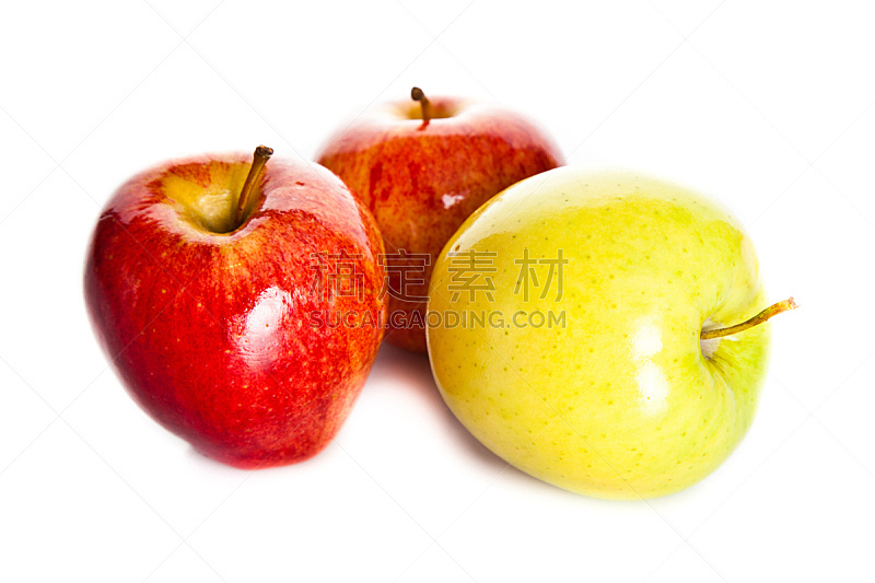白色背景,分离着色,苹果,水平画幅,素食,水果,无人,背景分离,红色,果皮