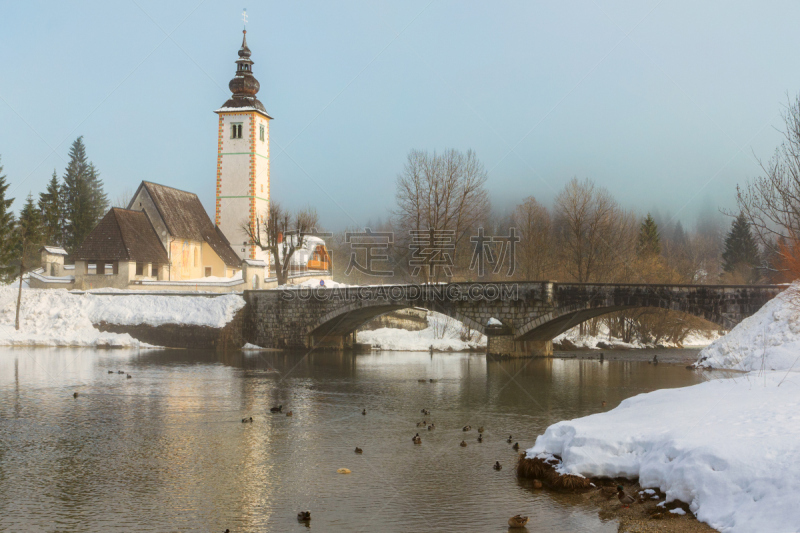 julian alps,john the baptist,lake bohinj,水,天空,休闲活动,水平画幅,山,布雷德湖