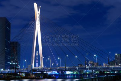 中央区,夜晚,东京,桥,天空树,river sumida,微波塔,东京天空树,水平画幅,无人
