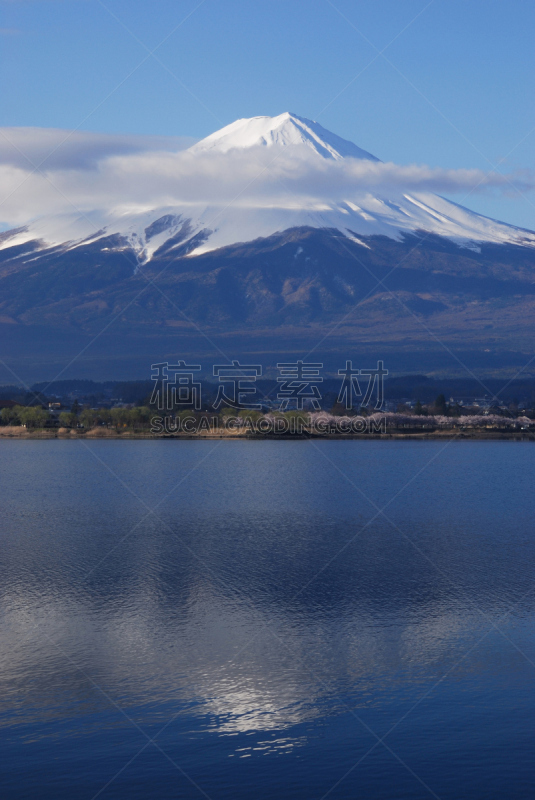 富士山,河口湖,富士河口湖,自然,垂直画幅,水,天空,地形,无人,蓝色