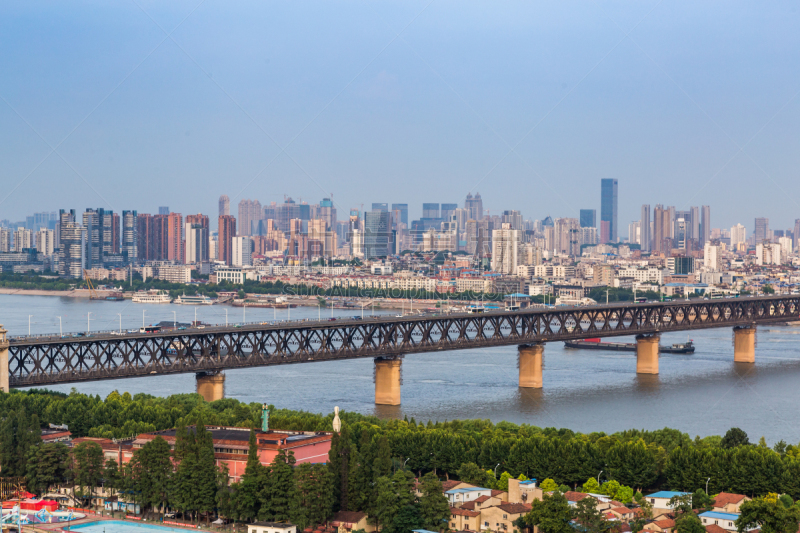 aerial view of wuhan city，china