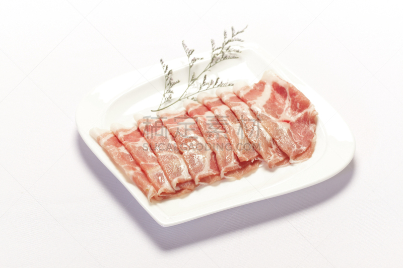 牛肉,切片食物,白色,涮涮锅,水平画幅,膳食,特写,泰国,羊羔,肉