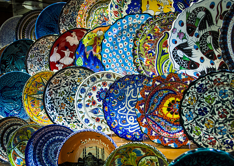 盘子,陶瓷工艺品,传统,中东集市,空板,阿拉伯风格,陶瓷制品,粘土,土耳其,古董