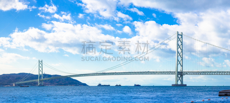 日本,桥,巨大的,淡路国,明石海峡大桥,淡路岛,兵库县,水平画幅,地形,无人