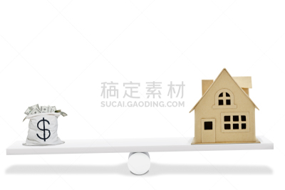 房屋,公司企业,白色背景,背景分离,金融,丧失抵押品赎回权,平衡,水平画幅