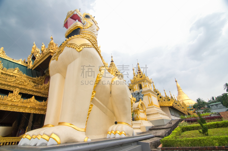 缅甸,瑞光大金塔,仰光,宝塔,灵性,水平画幅,夜晚,旅行者,僧院,佛塔