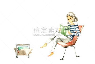 可爱的,母亲,平和,水彩画颜料,父母,椅子,等候室,女人,模拟设备,剪贴画