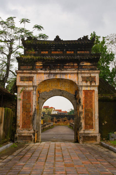 顺化,大门,承天顺化,世界遗产,垂直画幅,褐色,无人,古老的,户外,东南亚