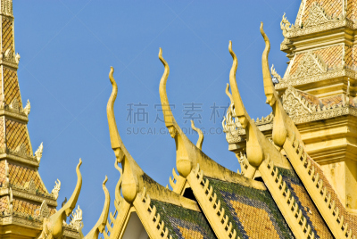 银寺,马德望,金边,塔布笼寺,吴哥窟,天空,禅宗,外立面,水平画幅,柬埔寨