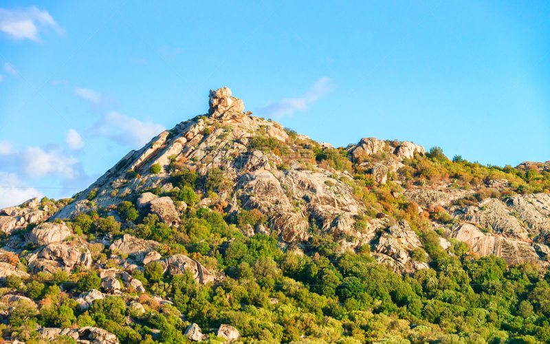 山,撒丁岛,天空,水平画幅,无人,户外,石材,城镇,风景,地中海