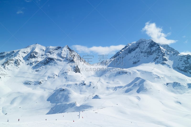 雪,滑雪坡,冬天,阿尔卑斯山脉,地形,天空,度假胜地,水平画幅,无人,户外