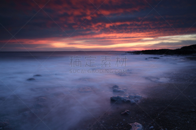 南威尔士,英国,波斯考尔,海湾,水平画幅,无人,夏天,海岸地形,户外,海洋