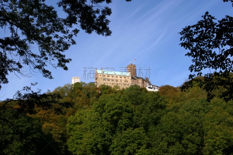 瓦特古堡,埃森纳赫,马丁湖,图林根州,新教,天空,水平画幅,山,户外