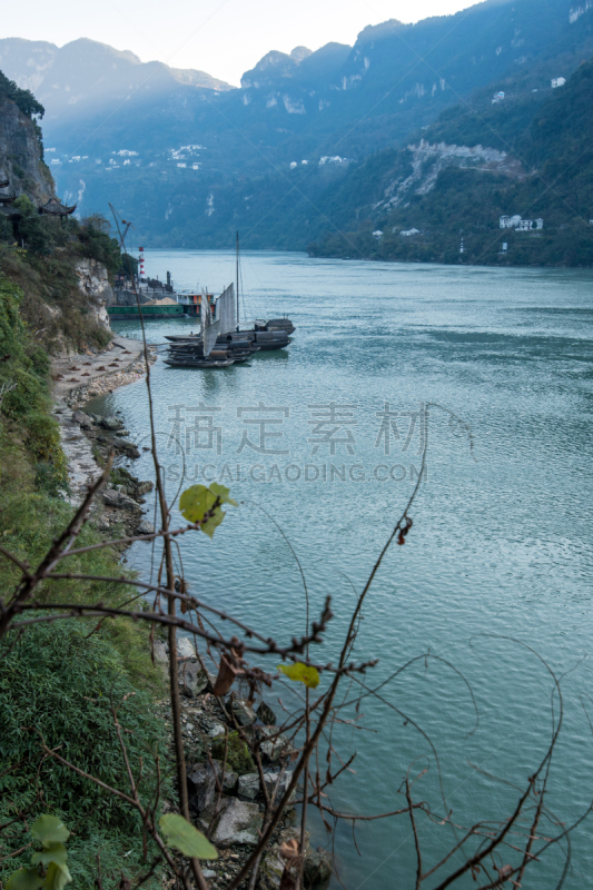 长江三峡,长江,风景,宜昌,湖北省,自然,垂直画幅,水,天空,沟壑