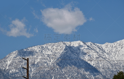 云,山,两只动物,在上面,气候,雪山,环境,雪,加利福尼亚,天气