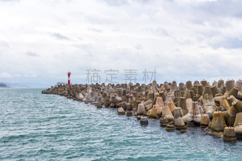 灯塔楼,海洋,海岸线,巨大的,破浪堤,组物体,防波堤,水坝,水平画幅,无人