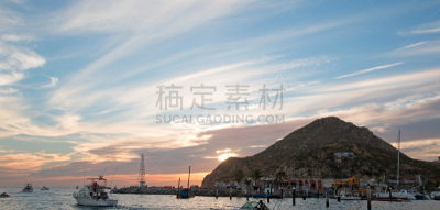 渔船,黎明,风景,圣路卢卡斯,墨西哥,兰兹角,白昼,过去,下加利福尼亚州,离开