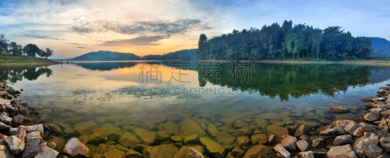 马来西亚,黎明,水,中年男人,乔治敦,槟榔屿州,热霾,天空,早晨