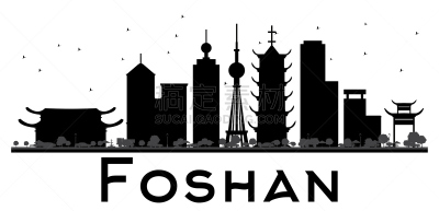 佛山,城市天际线,黑白图片,广东省,出租车,商务,背景分离,现代,著名景点,鸟类