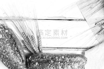 面包,清新,早餐,小麦,黄色,动物耳朵,褐色,仓库,水平画幅,传统