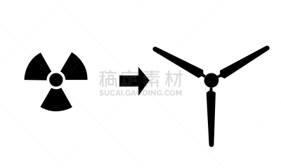 能源,标志,垃圾,机敏,多代家庭,核电站,水平画幅,风力,放射警告标志,绘画插图