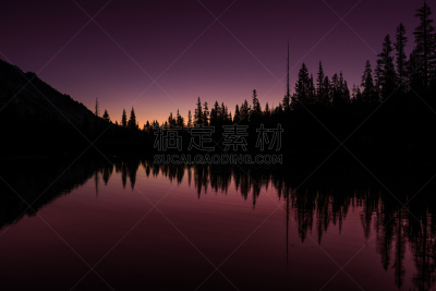 天空,湖,山,爱达荷,轻的,自然,水,水平画幅,地形,无人