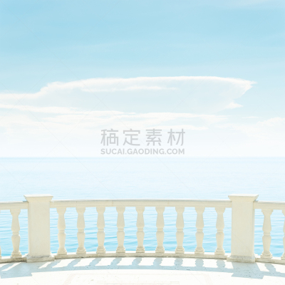 天空,光,阳台,蓝色,海洋,云,在上面,栏杆支柱,栏杆,水