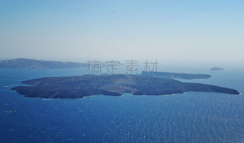 圣托里尼岛,火山喷口,风景,水,美,水平画幅,火山地形,户外,希腊,彩色图片