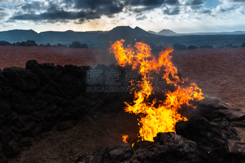 timanfaya national park,加那利群岛,兰萨罗特岛,地形,西班牙,火,洞,北美歌雀,夏天,户外