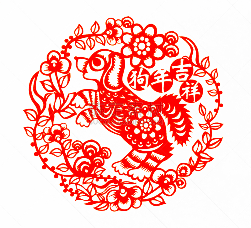狗,动物,传统,春节,狗年,纸,切断