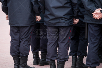 俄罗斯,街道,安全检查,警官,金属探测器,背面视角,拿着,后背