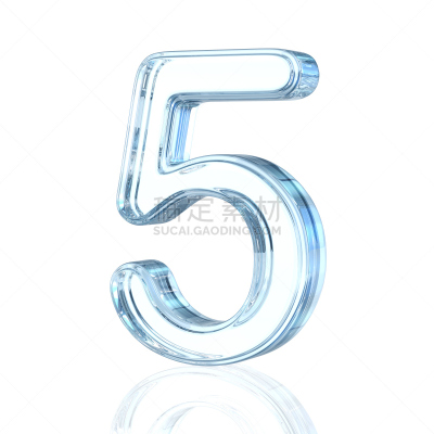 字母,玻璃,数字5,字母表次序,形状,无人,白色背景,冰,背景分离,方形画幅