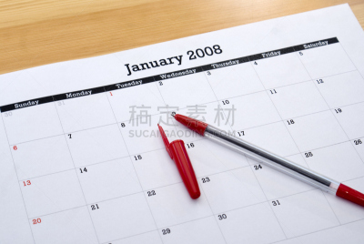新年前夕,星期二,新的,水平画幅,无人,新年,日历,决心,日记,红色