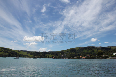 新西兰,akaroa,自然,水,天空,水平画幅,云,地形,山,无人