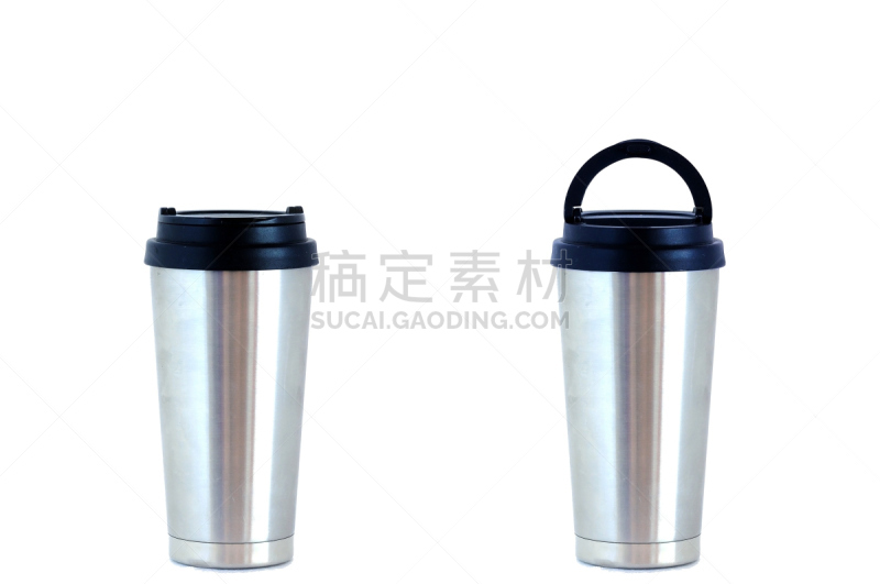 不锈钢,瓶子,白色背景,水平画幅,无人,钢铁,罐子,液体,保温瓶,热