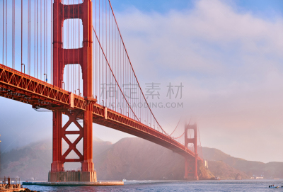 加利福尼亚,早晨,旧金山,国际著名景点,云,橙色,不关心,建筑业,著名景点