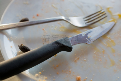 肮脏的,盘子,炊具刀,冷食类,一次性杯子,一次性物品,混沌,餐具,垃圾,水平画幅
