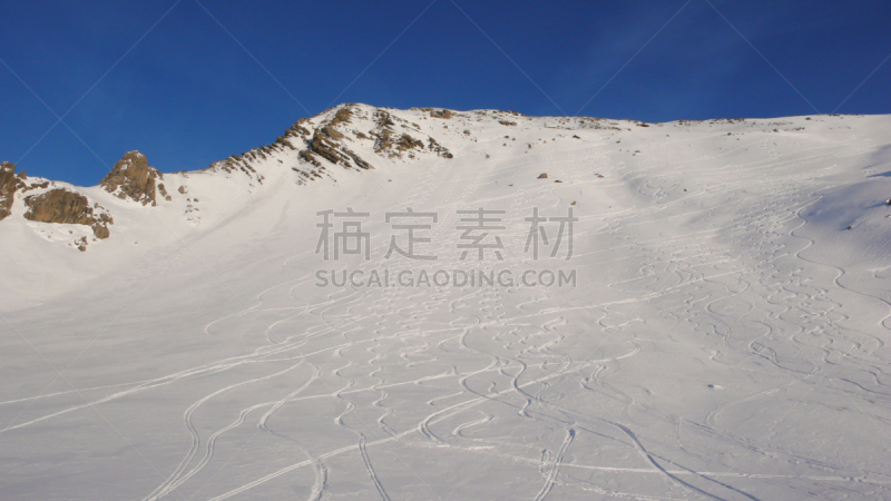 冬天,滑雪痕,达沃斯,粉末状雪,瑞士阿尔卑斯山,深的,非都市风光,地形,户外,季节