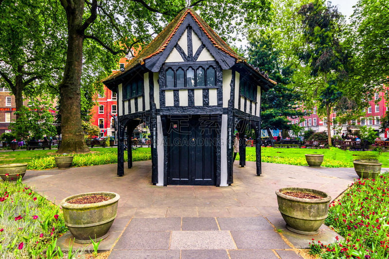 London, The United Kingdom of Great Britain: British architecture in a park