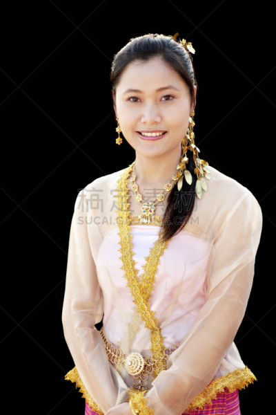 泰国人,女人,北,长颈族,高山族,垂直画幅,美,美人,户外,泰国