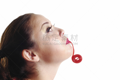 舌头,curly howard,甘草糖,水平画幅,白人,仅成年人,彩色图片,人的脸部,糖果,成年的
