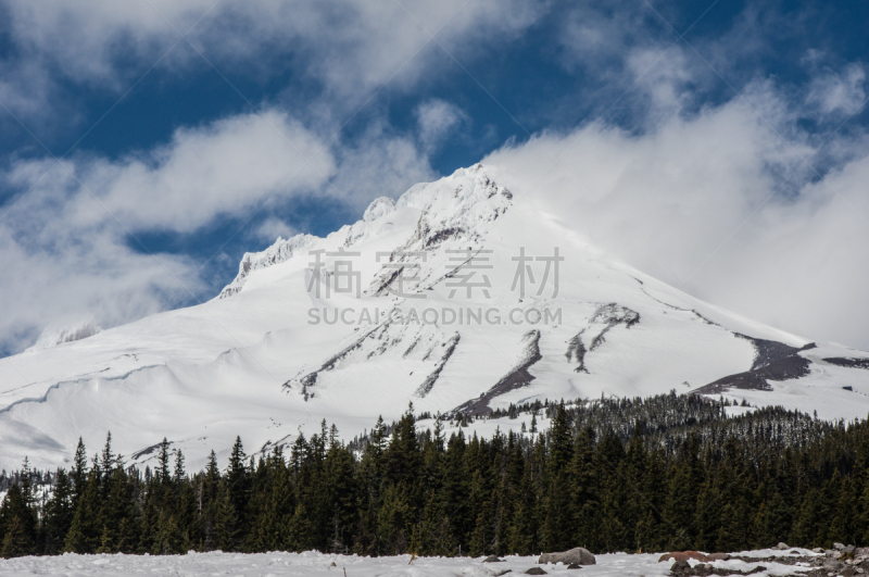 胡德雪山,雪,云,羽冠山国家森林,自然,天空,俄勒冈州,俄勒冈郡,水平画幅,地形