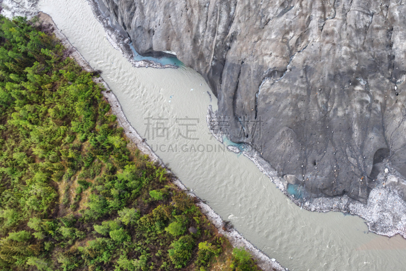 极端地形,冰河,航拍视角,风景,萨蒙冰河,蒙戴尔冰川,丹那利国家公园,阿拉斯加,水平画幅,雪