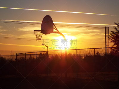 篮球运动,早晨,俄勒冈州,俄勒冈郡,水平画幅,卡斯基德山脉,无人,塞伦,篮球框,（飞机的）水汽尾迹